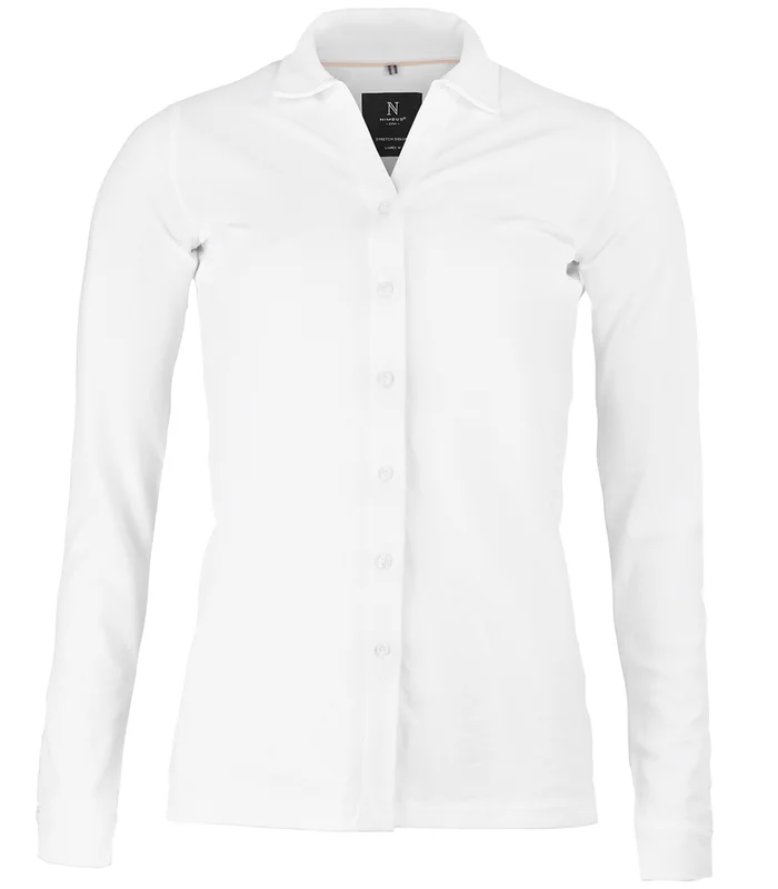Nimbus Nimbus Womens Kingston stretch deluxe piqué shirt in White