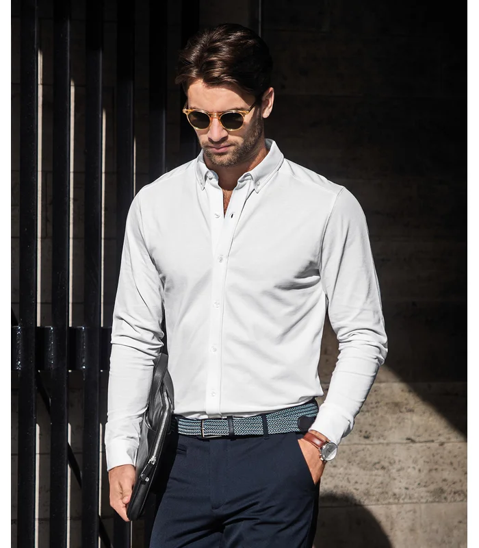 Nimbus Nimbus Kingston stretch deluxe piqué shirt in Black