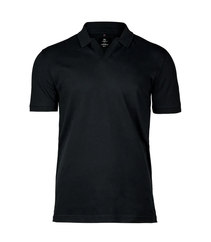 Nimbus Nimbus Harvard v-neck stretch deluxe polo in Black