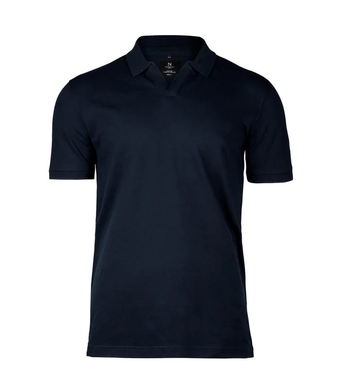 Nimbus Nimbus Harvard v-neck stretch deluxe polo in Dark Navy