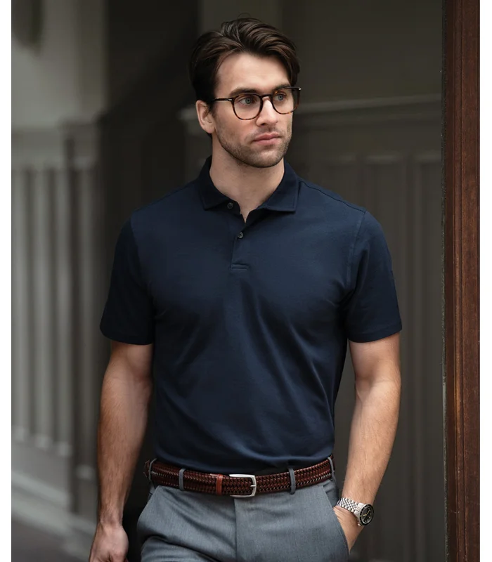Nimbus Nimbus Princeton - Stretch deluxe cutaway polo in Black