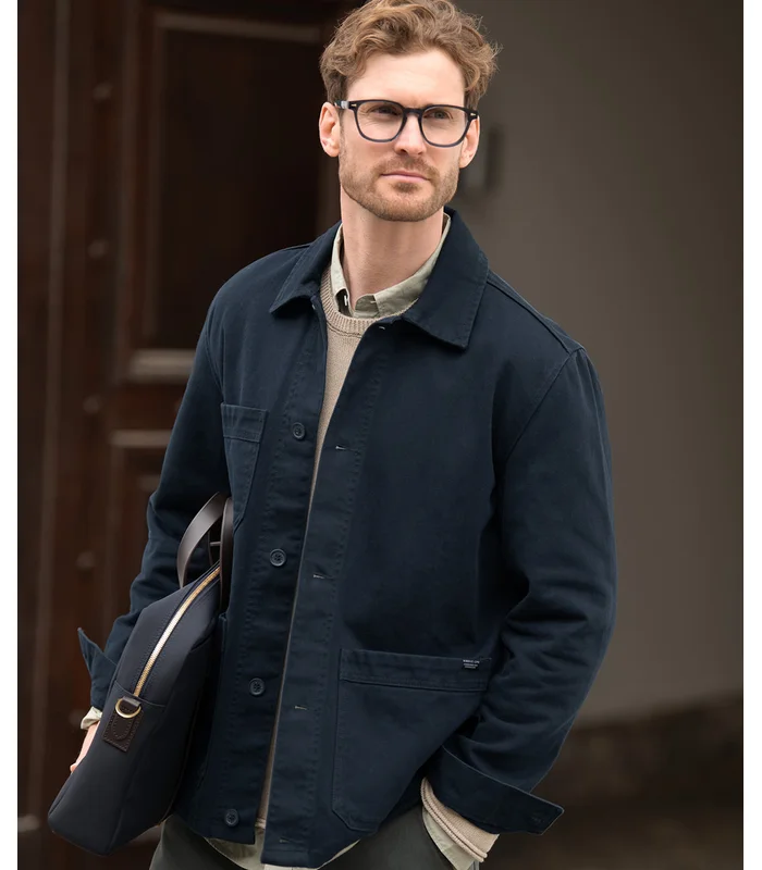 Nimbus Nimbus Sonoma twill unisex overshirt in Dark Navy