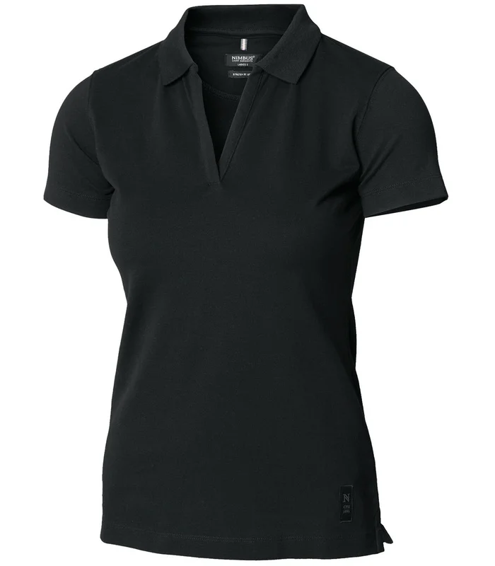 Nimbus Nimbus Womens Harvard v-neck stretch deluxe polo in Black
