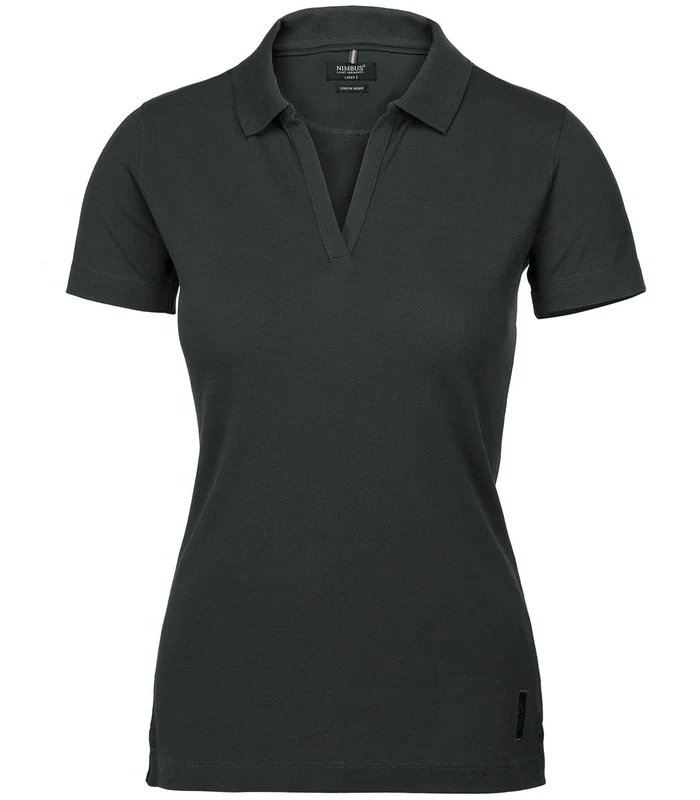 Nimbus Nimbus Womens Harvard v-neck stretch deluxe polo in Charcoal