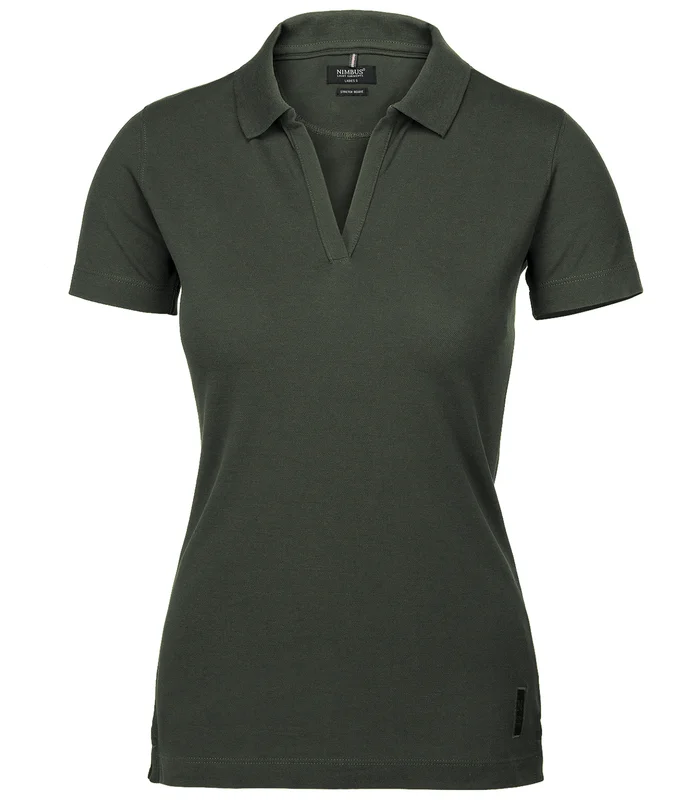 Nimbus Nimbus Womens Harvard v-neck stretch deluxe polo in Olive