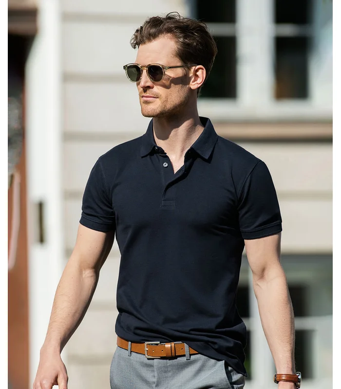 Nimbus Nimbus Harvard classic  stretch deluxe polo in Black