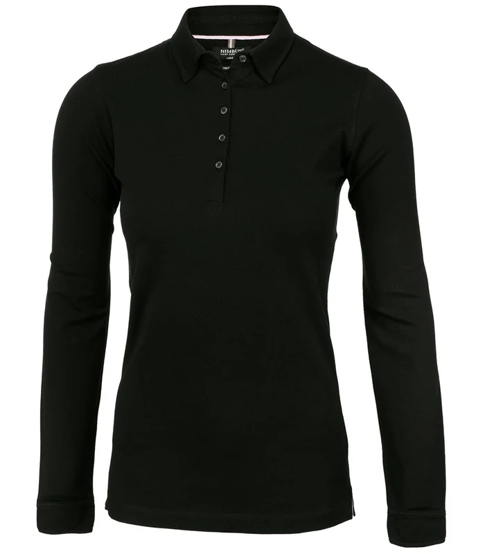 Nimbus Nimbus Womens Carlington deluxe long sleeve polo in Black