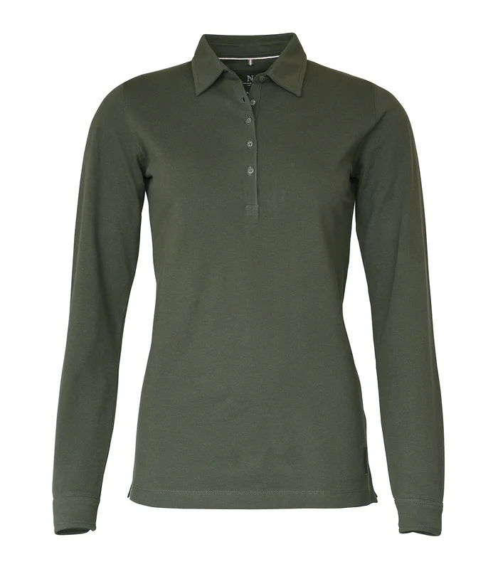 Nimbus Nimbus Womens Carlington deluxe long sleeve polo in Olive