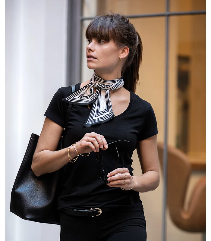Nimbus Nimbus Womens Danbury the piqué tee in Black