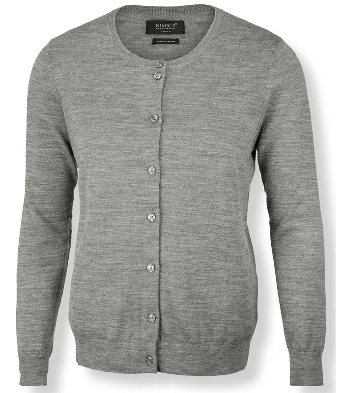 Nimbus Nimbus Womens Phoenix luxurious merino blend cardigan in Grey Melange