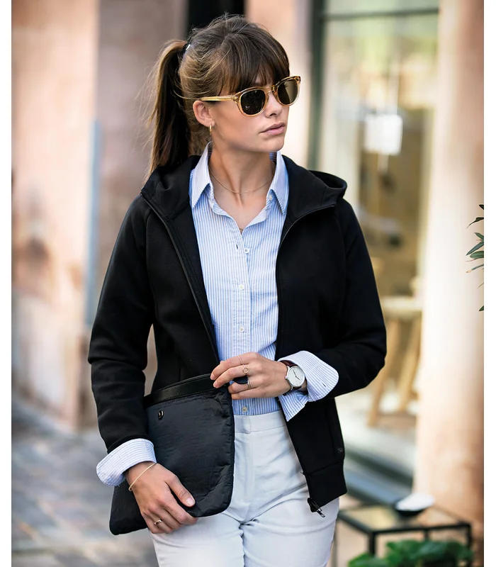 Nimbus Nimbus Womens Hampton premium double-faced hoodie in Black