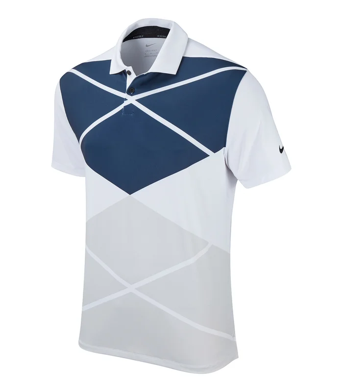 Nike Nike Nike Vapor argyle print polo in White/Black