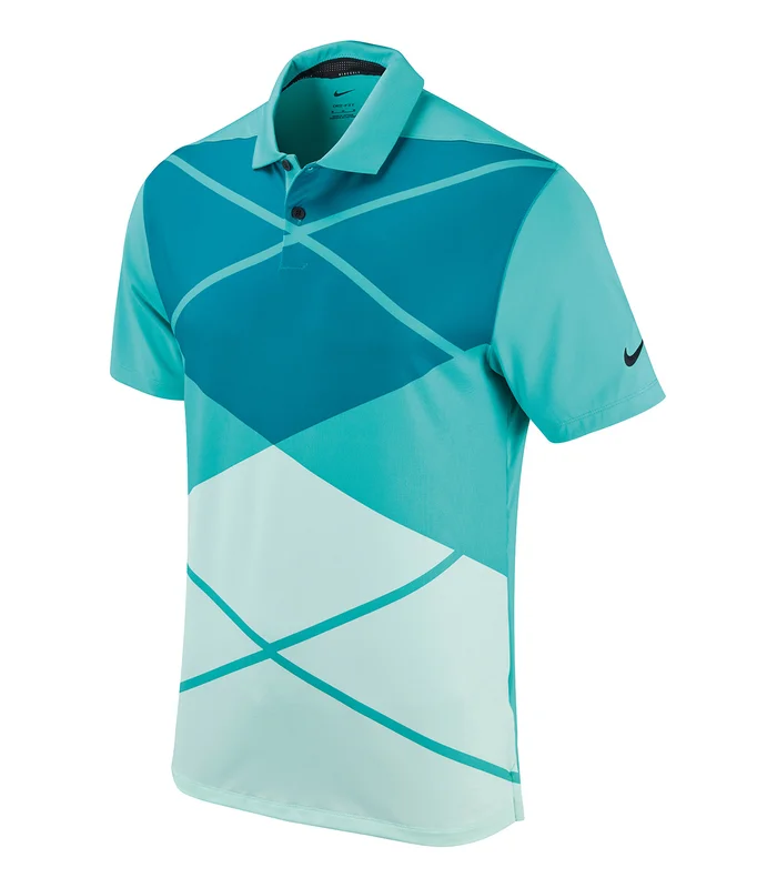 Nike Nike Nike Vapor argyle print polo in Washed Teal/Black