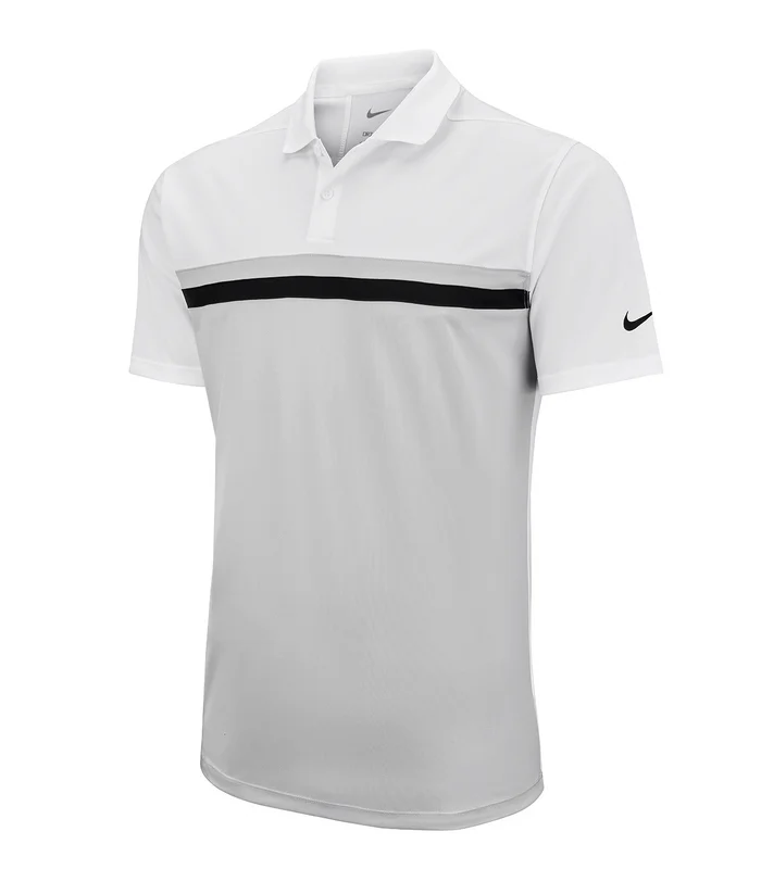 Nike Nike Nike Victory colour block polo in White / Light Smoke Grey / Black / Black