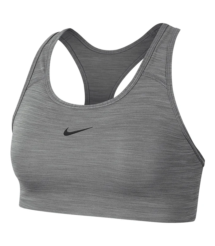 Nike Nike Womens Nike Dri-FIT Swoosh one-piece bra in Smoke Grey/Heather/Black