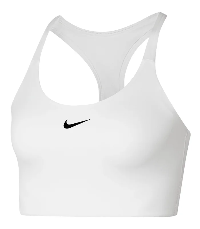 Nike Nike Womens Nike Dri-FIT Swoosh one-piece bra in White/Black