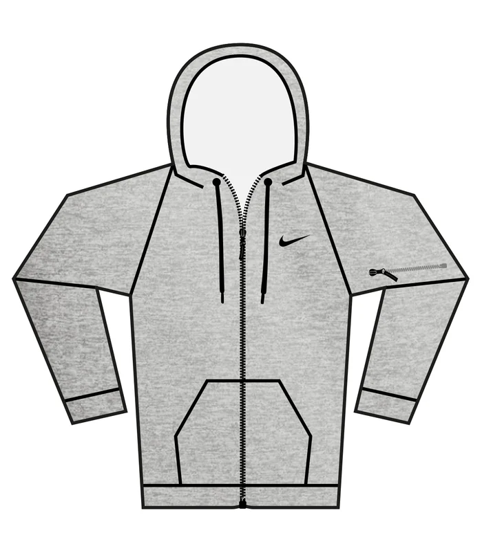 Nike Nike Nike mens full-zip fitness hoodie in Dark Grey Heather/ Particle Grey/ Black