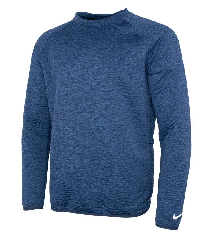 Nike Nike Nike Dri-FIT Tour crew quilted top in Midnight Navy/Midnight Navy/White