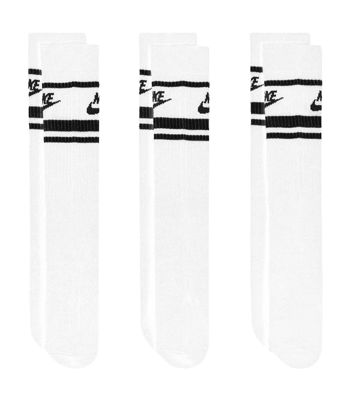 Nike Nike Nike Dri-FIT Sportswear everyday essential socks (3 pairs) in White/Black/Black