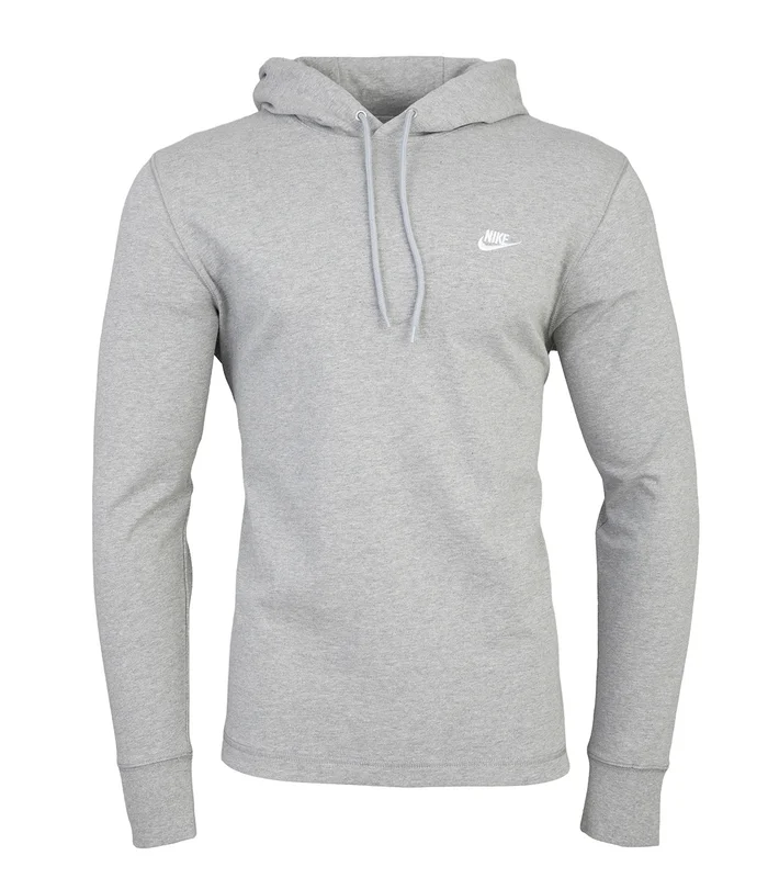 Nike Nike Nike Club knit hoodie in Dark Grey Heather/Light Smoke Grey/White