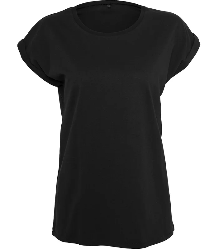New Morning Studios New Morning Studios Womens regular extended shoulder tee in Black