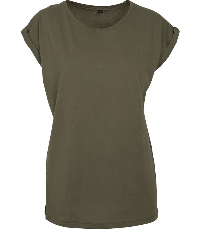 New Morning Studios New Morning Studios Womens regular extended shoulder tee in Olive