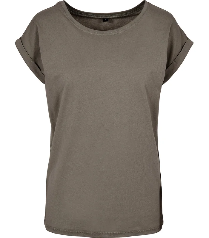 New Morning Studios New Morning Studios Womens regular extended shoulder tee in Pale Olive