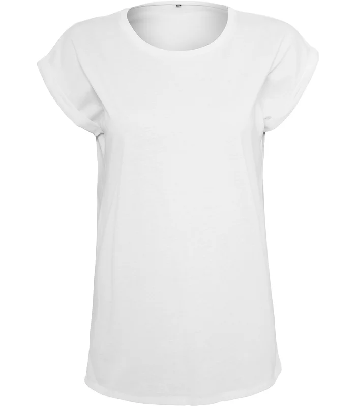 New Morning Studios New Morning Studios Womens regular extended shoulder tee in White