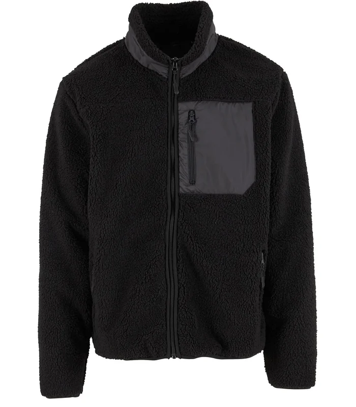 New Morning Studios New Morning Studios Bonded sherpa jacket in Black