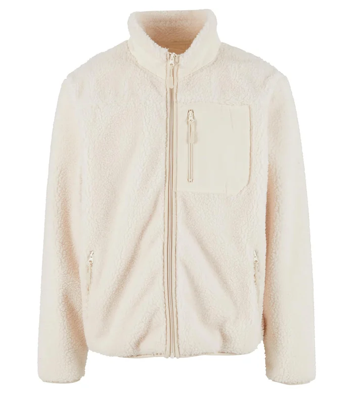 New Morning Studios New Morning Studios Bonded sherpa jacket in White Sand