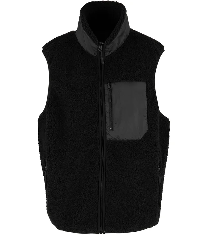 New Morning Studios New Morning Studios Bonded sherpa vest in Black