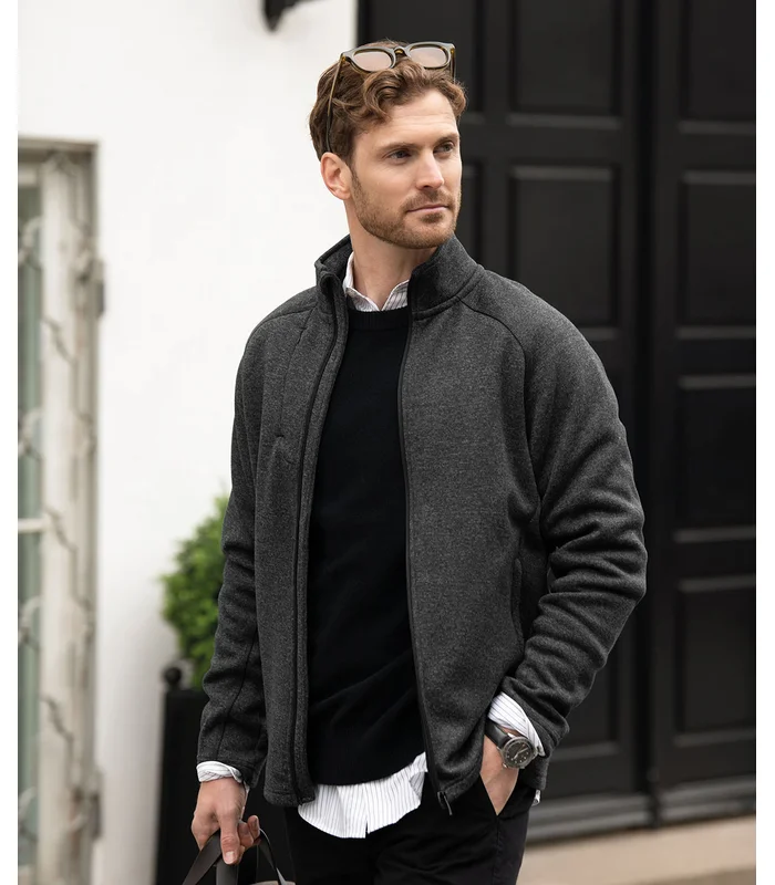 Nimbus Nimbus Montana knitted fleece jacket in Dark Grey Melange