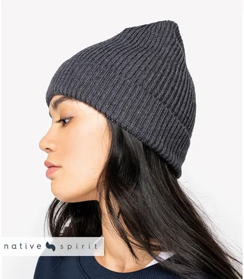 Native Spirit Native Spirit Responsible Wool Beanie in BLK