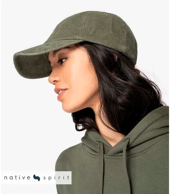 Native Spirit Native Spirit Corduroy 6 Panel Cap in BLK