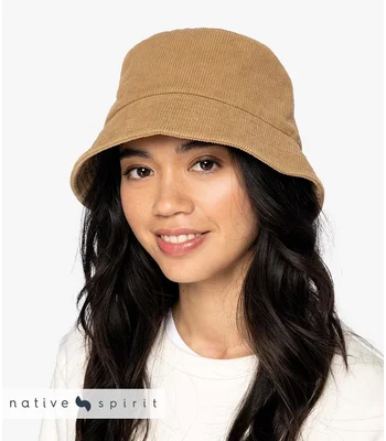 Native Spirit Native Spirit Corduroy Bucket Hat in BLK