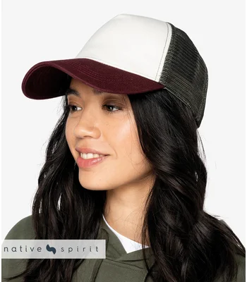 Native Spirit Native Spirit 5 Panel Trucker Cap in BLK
