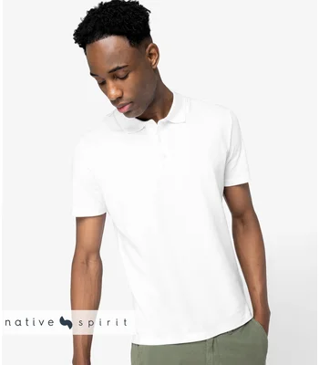 Native Spirit Native Spirit Jersey Polo Shirt in BLK