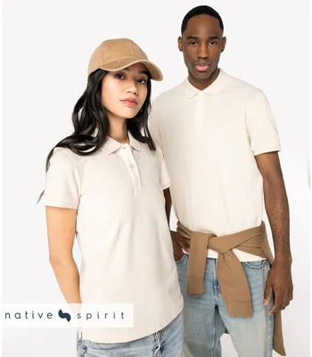 Native Spirit Native Spirit Piqué Polo Shirt in BLK