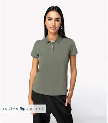 Native Spirit Native Spirit Ladies Piqué Polo Shirt in BLK