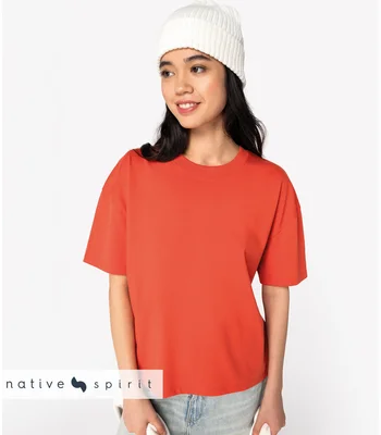Native Spirit Native Spirit Ladies Oversized T-Shirt in BLK