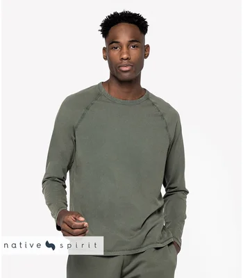 Native Spirit Native Spirit Raglan Long Sleeve Washed T-Shirt in WIV