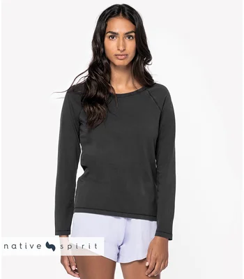 Native Spirit Native Spirit Ladies Raglan Long Sleeve Washed T-Shirt in WIV