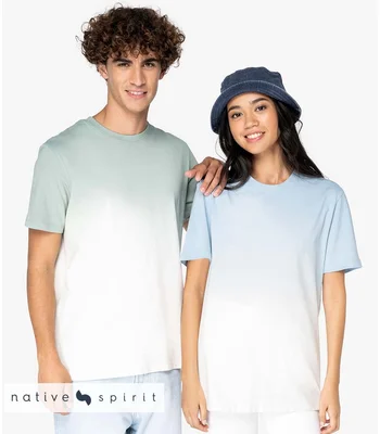Native Spirit Native Spirit Unisex Dip Dye T-Shirt in DBLA