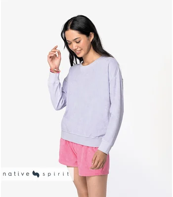 Native Spirit Native Spirit Ladies Terry Towel Sweatshirt in IVO