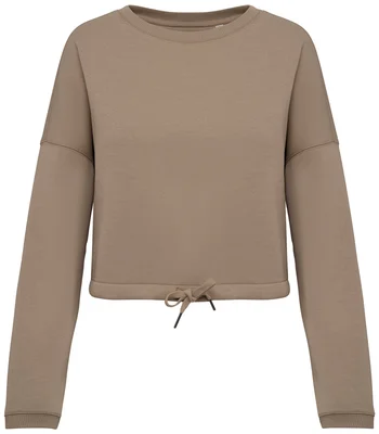 Native Spirit Native Spirit Ladies Oversized Cropped Sweatshirt in WES