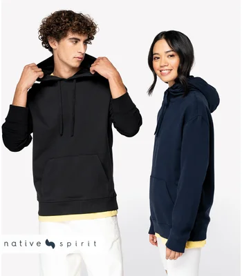Native Spirit Native Spirit Unisex French Terry Hoodie in BLK