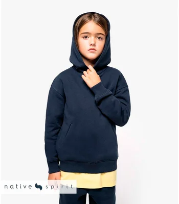 Native Spirit Native Spirit Kids Oversized Hooded Sweatshirt in BLK