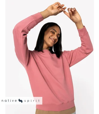 Native Spirit Native Spirit Ladies Crew Neck Sweatshirt in Black