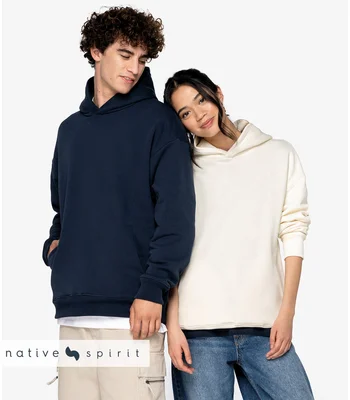 Native Spirit Native Spirit Unisex Oversized Hooded Sweatshirt in BLK