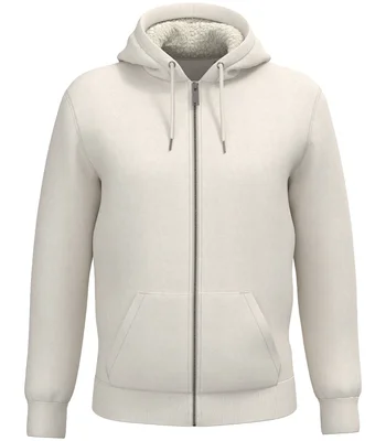 Native Spirit Native Spirit Unisex Sherpa lined Full Zip Sweatshirt in Ivory